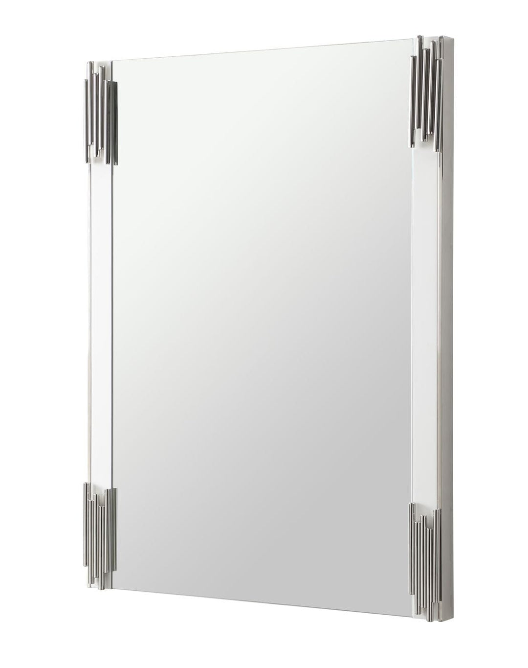 Token - Modern White & Stainless Steel Mirror