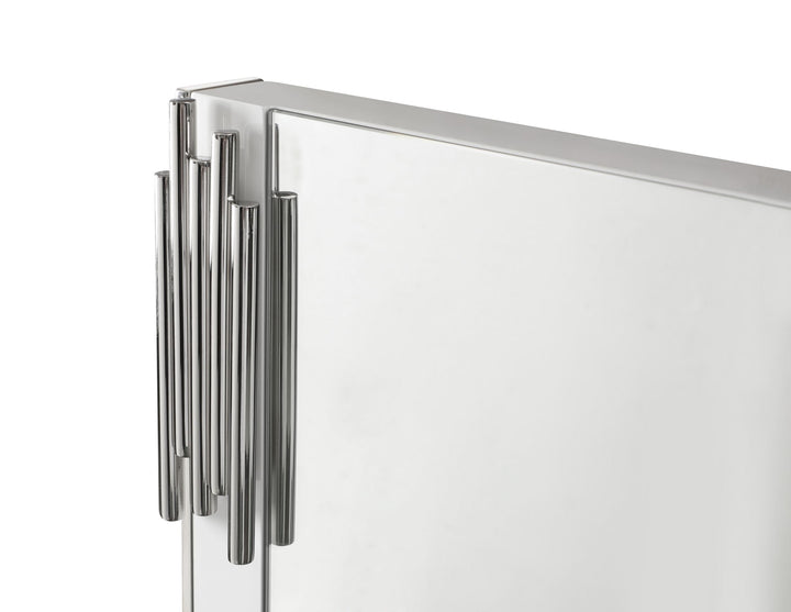 Token - Modern White &amp; Stainless Steel Mirror