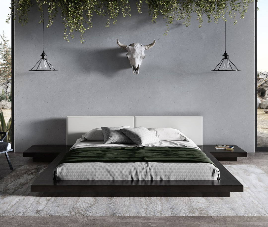 Tokyo - Queen Contemporary Black and White Platform Bed