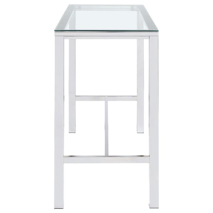 Tolbert - Rectangular Glass Top Pub Bar Table - Chrome Bar Table modern furniture Contempo Furniture
