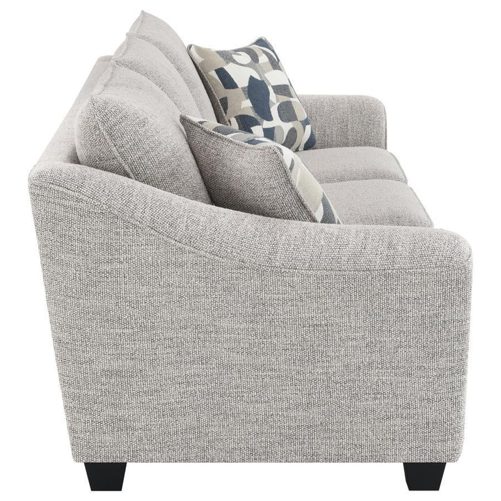 Tomkins - 3 Piece Boucle Upholstered Sofa Set - Light Gray 3 - Piece Living Room Set modern furniture Contempo Furniture
