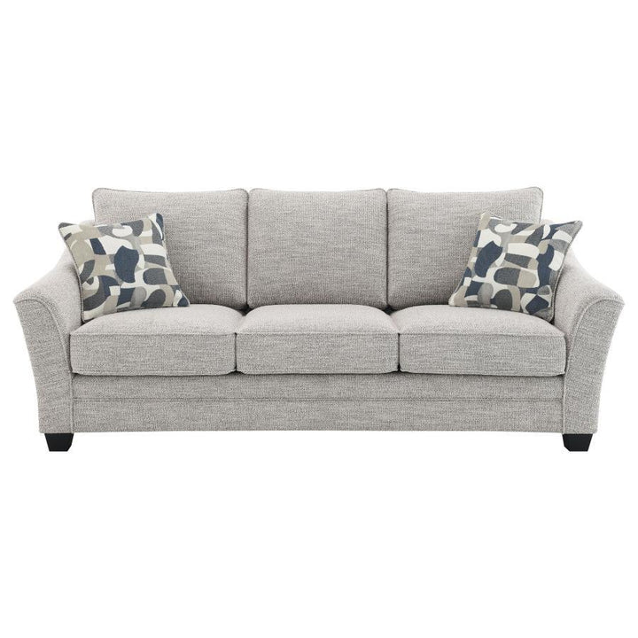 Tomkins - 3 Piece Boucle Upholstered Sofa Set - Light Gray 3 - Piece Living Room Set modern furniture Contempo Furniture