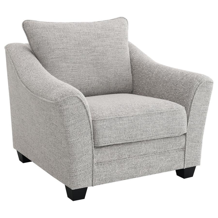 Tomkins - Boucle Upholstered Chair - Light Gray Arm Chair modern furniture Contempo Furniture