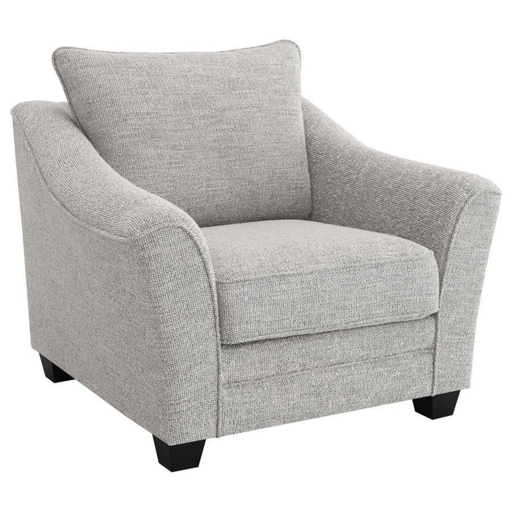 Tomkins - Boucle Upholstered Chair - Light Gray Arm Chair modern furniture Contempo Furniture