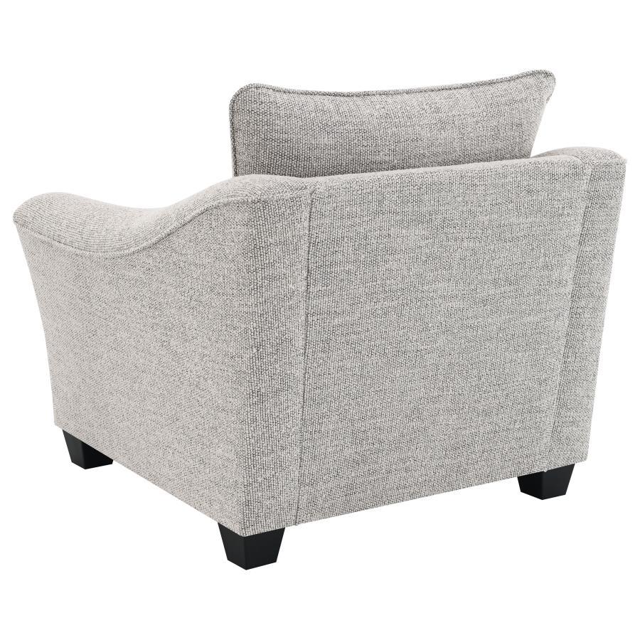 Tomkins - Boucle Upholstered Chair - Light Gray Arm Chair modern furniture Contempo Furniture