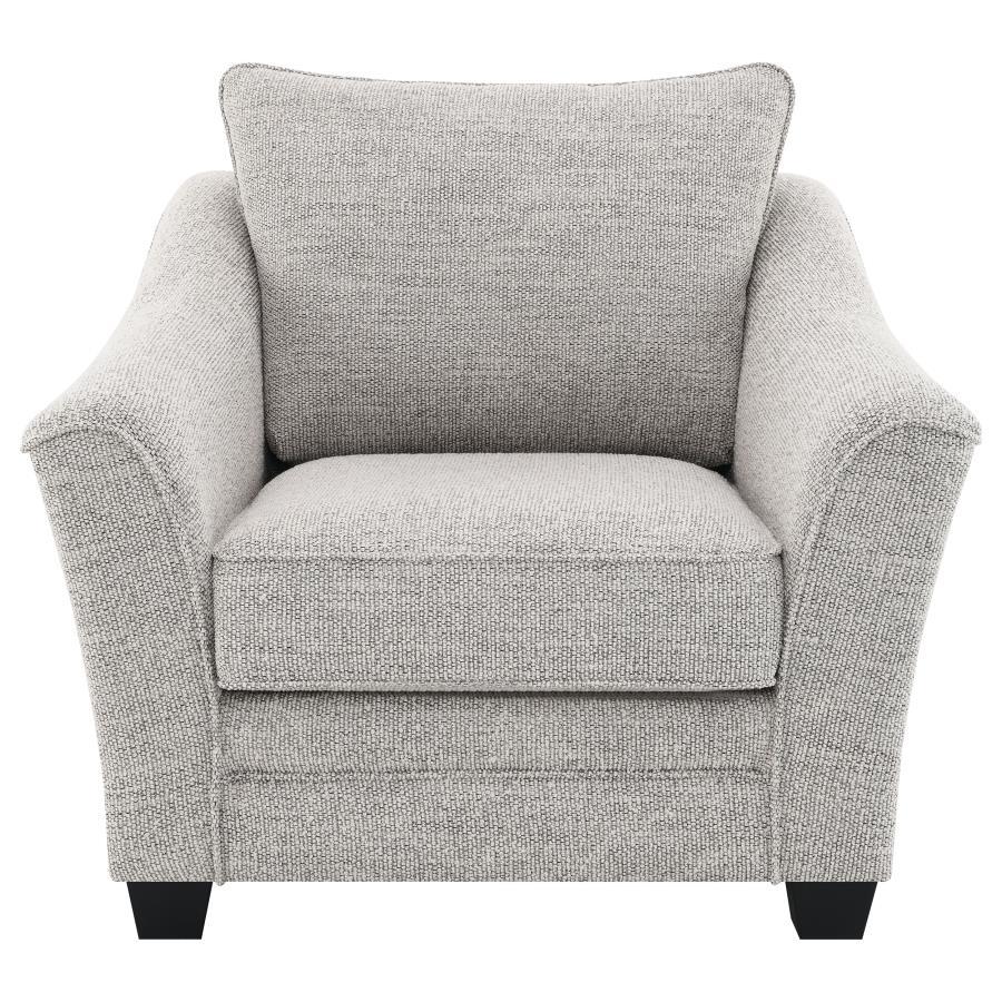 Tomkins - Boucle Upholstered Chair - Light Gray Arm Chair modern furniture Contempo Furniture