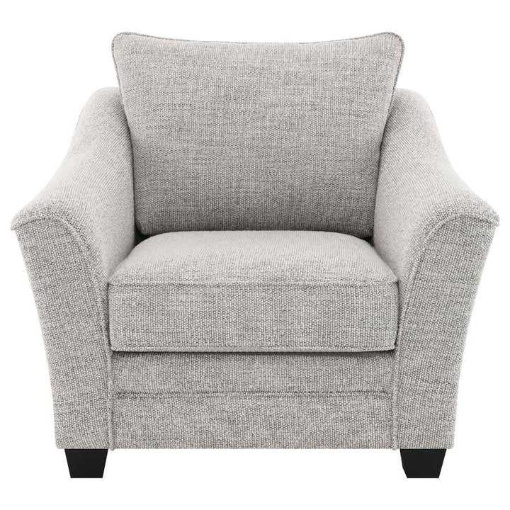 Tomkins - Boucle Upholstered Chair - Light Gray Arm Chair modern furniture Contempo Furniture