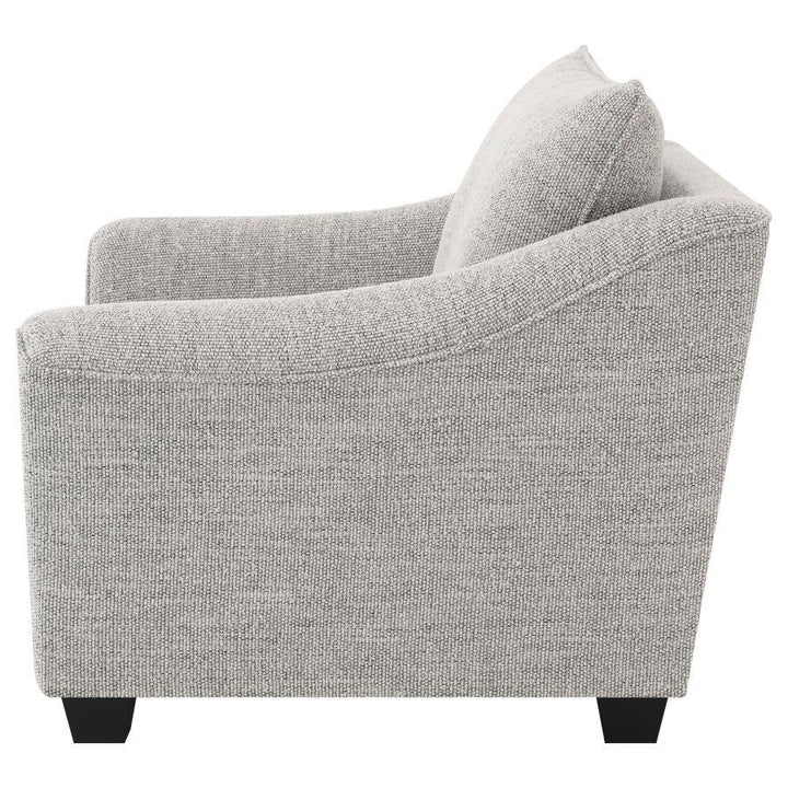 Tomkins - Boucle Upholstered Chair - Light Gray Arm Chair modern furniture Contempo Furniture