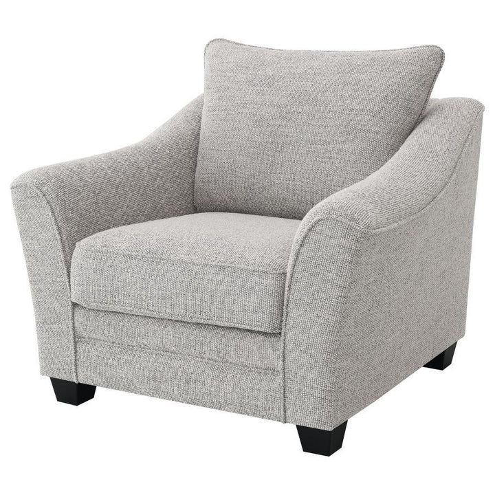 Tomkins - Boucle Upholstered Chair - Light Gray Arm Chair modern furniture Contempo Furniture
