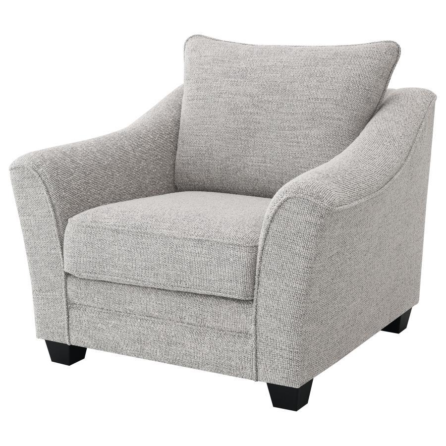 Tomkins - Boucle Upholstered Chair - Light Gray Arm Chair modern furniture Contempo Furniture