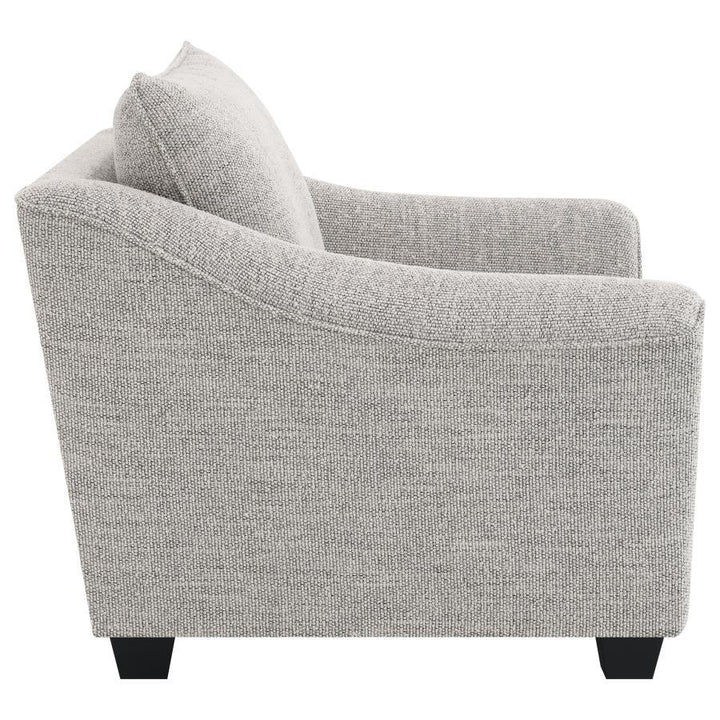 Tomkins - Boucle Upholstered Chair - Light Gray Arm Chair modern furniture Contempo Furniture