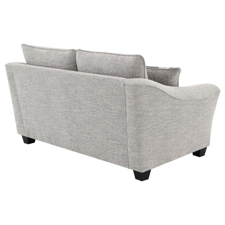 Tomkins - Boucle Upholstered Loveseat - Light Gray Stationary Loveseat modern furniture Contempo Furniture