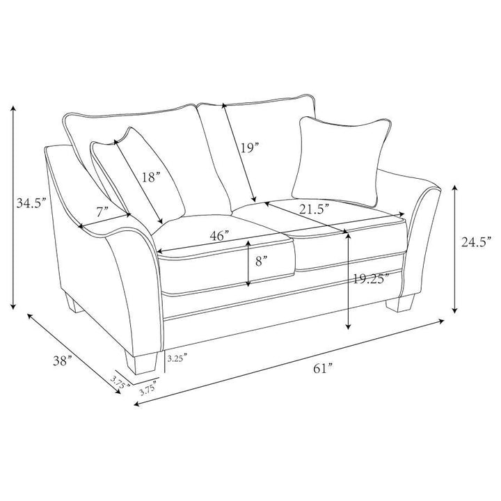 Tomkins - Boucle Upholstered Loveseat - Light Gray Stationary Loveseat modern furniture Contempo Furniture