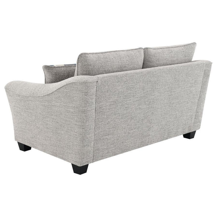 Tomkins - Boucle Upholstered Loveseat - Light Gray Stationary Loveseat modern furniture Contempo Furniture