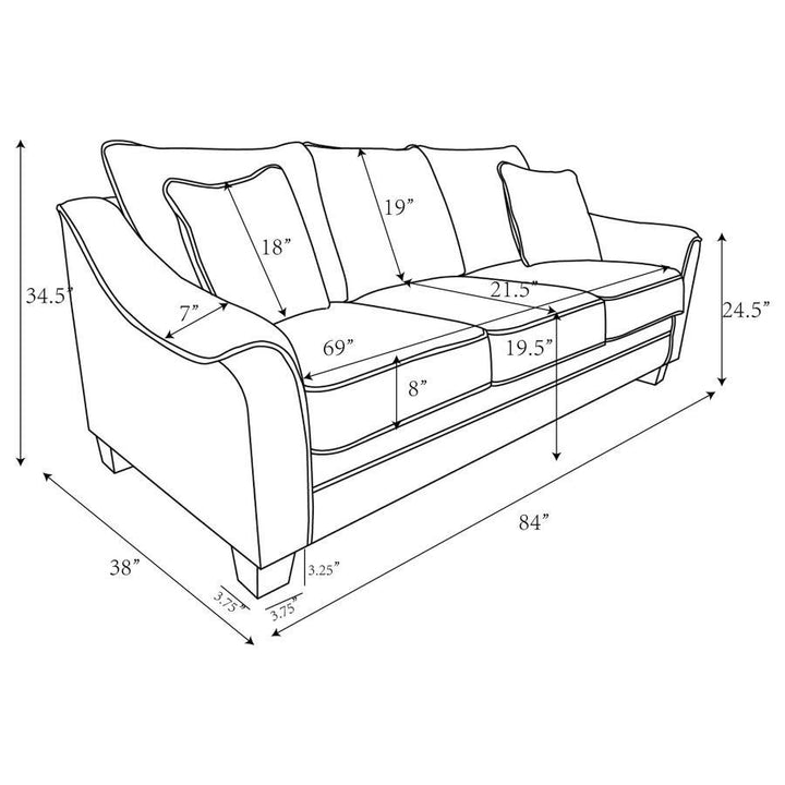Tomkins - Boucle Upholstered Sofa - Light Gray Stationary Sofa modern furniture Contempo Furniture