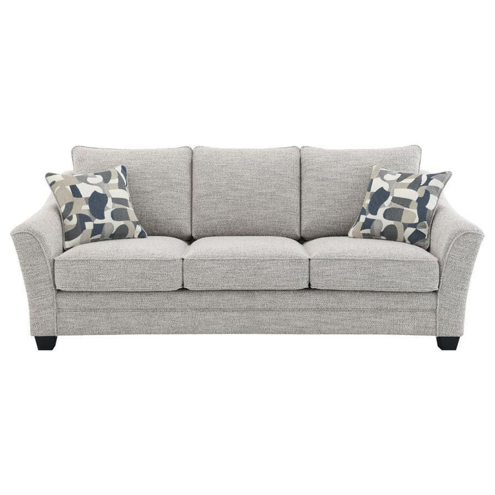 Tomkins - Boucle Upholstered Sofa - Light Gray Stationary Sofa modern furniture Contempo Furniture