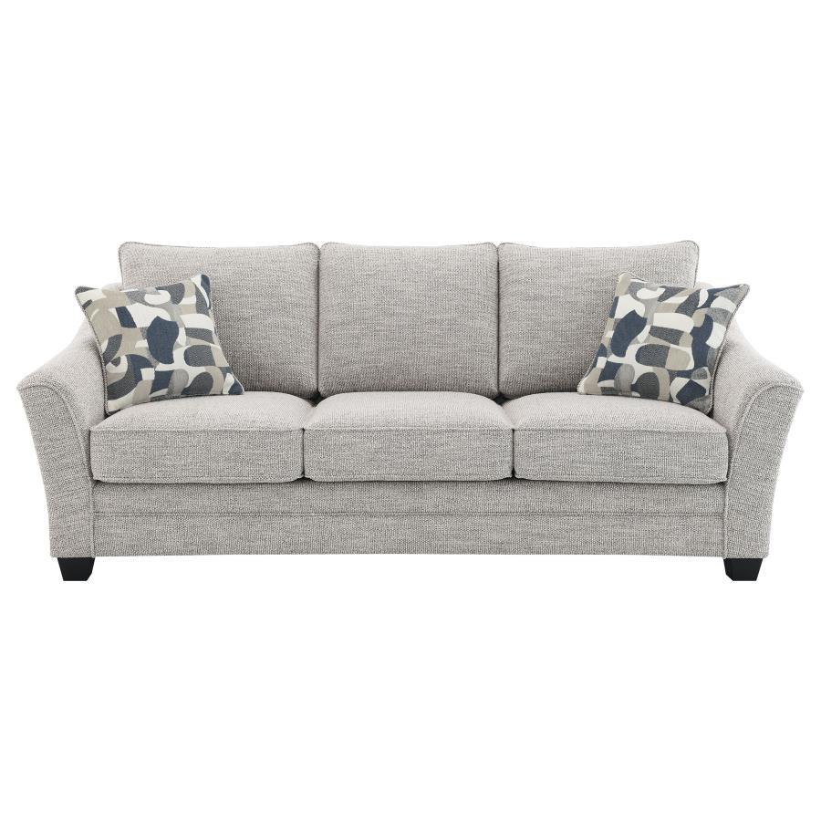 Tomkins - Boucle Upholstered Sofa - Light Gray Stationary Sofa modern furniture Contempo Furniture