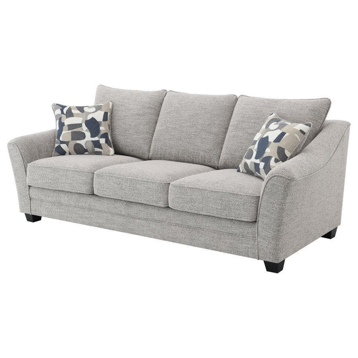 Tomkins - Boucle Upholstered Sofa - Light Gray Stationary Sofa modern furniture Contempo Furniture