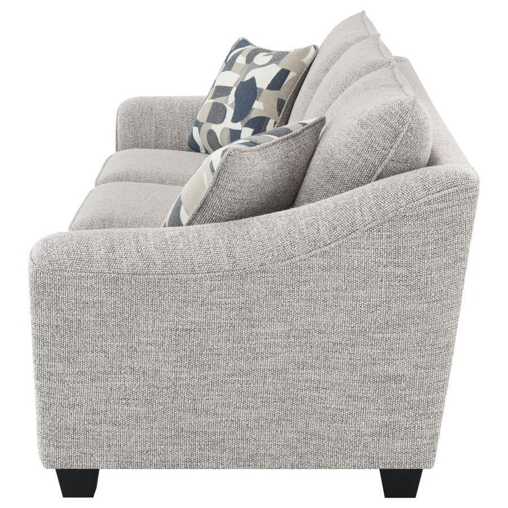 Tomkins - Boucle Upholstered Sofa - Light Gray Stationary Sofa modern furniture Contempo Furniture