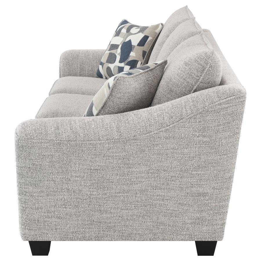Tomkins - Boucle Upholstered Sofa - Light Gray Stationary Sofa modern furniture Contempo Furniture