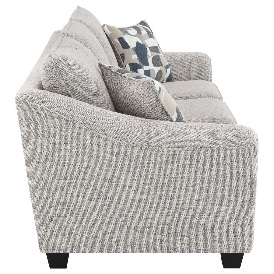 Tomkins - Boucle Upholstered Sofa - Light Gray Stationary Sofa modern furniture Contempo Furniture