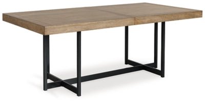 Tomtyn Dining Extension Table - Light Brown Dining Table with Extensions modern furniture Contempo Furniture