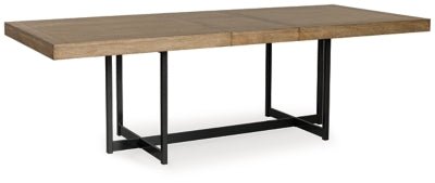 Tomtyn Dining Extension Table - Light Brown Dining Table with Extensions modern furniture Contempo Furniture