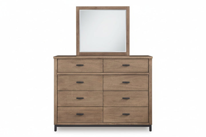 Tomtyn Dresser and Mirror - Light Brown Dresser &amp; Mirror modern furniture Contempo Furniture