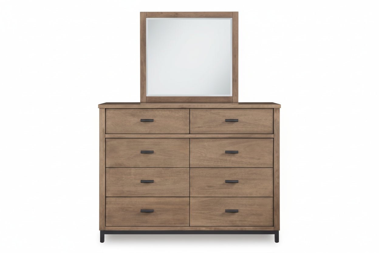 Tomtyn Dresser and Mirror - Light Brown Dresser & Mirror modern furniture Contempo Furniture
