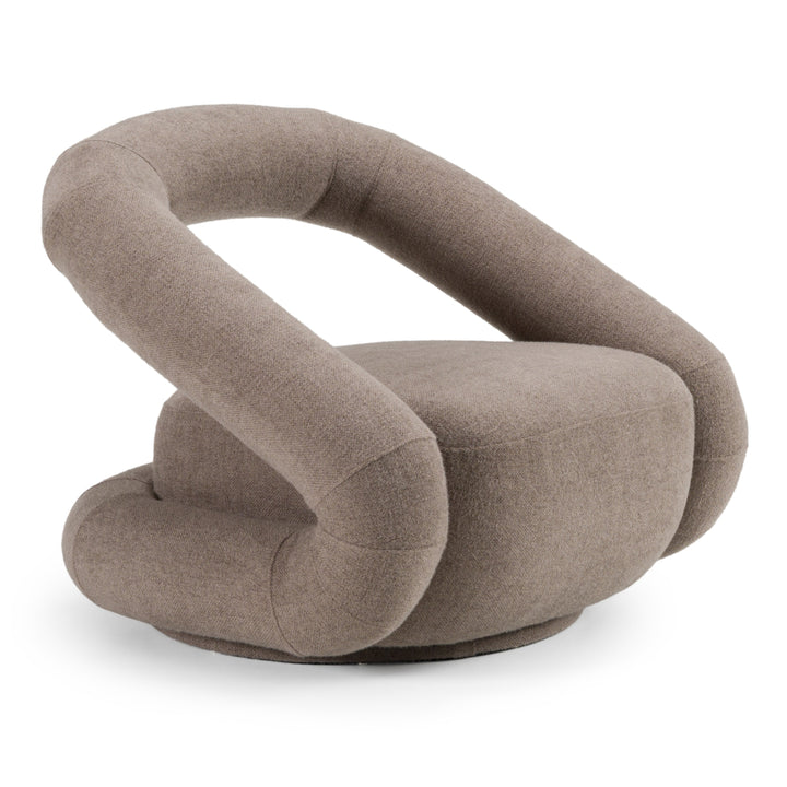 Tony - Modern Brown Fabric Swivel Accent Chair