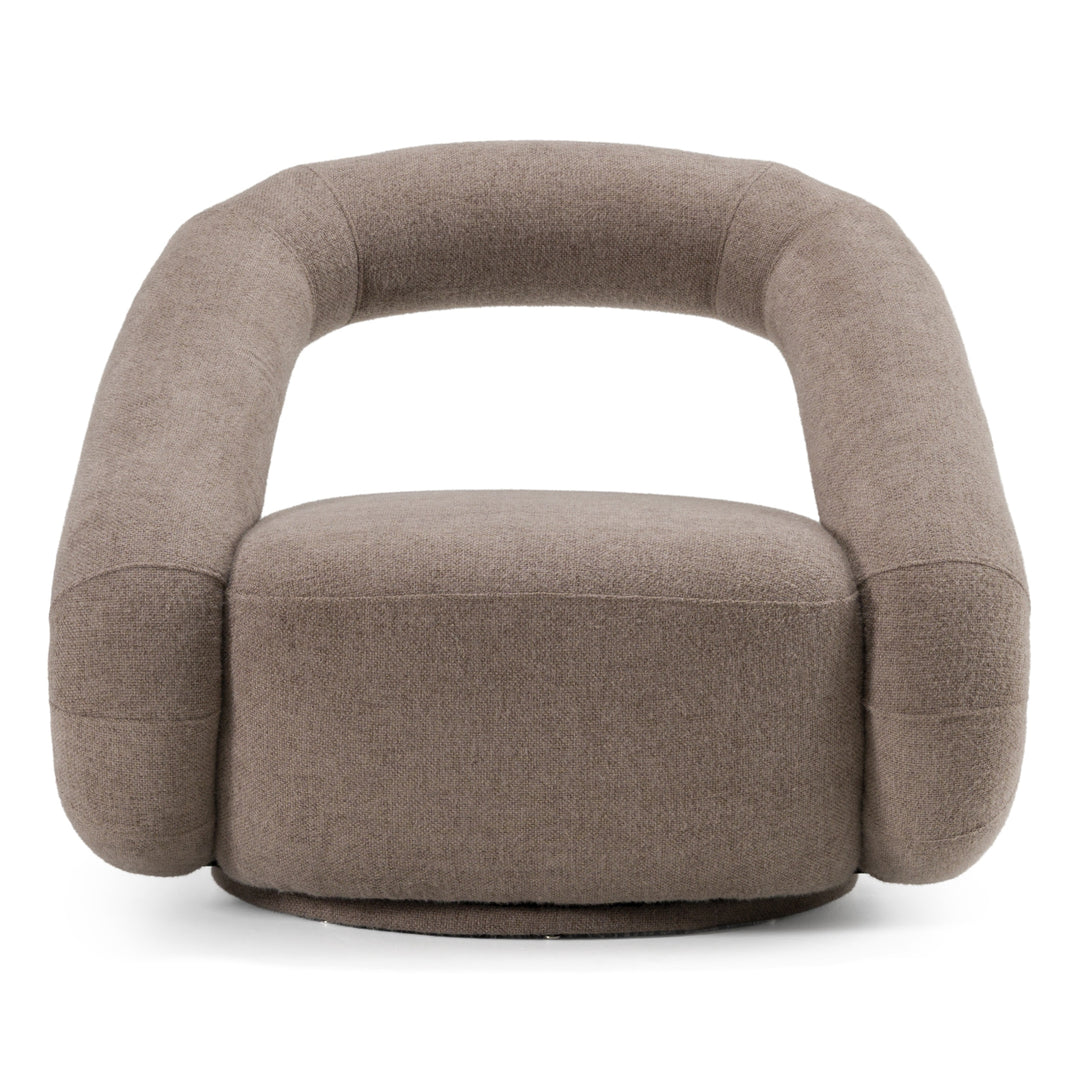 Tony - Modern Brown Fabric Swivel Accent Chair