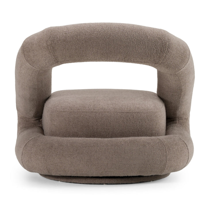 Tony  Modern Brown Fabric Swivel Accent Chair