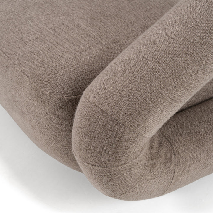 Tony  Modern Brown Fabric Swivel Accent Chair