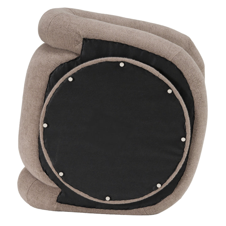 Tony  Modern Brown Fabric Swivel Accent Chair