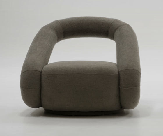 Tony - Modern Brown Fabric Swivel Accent Chair