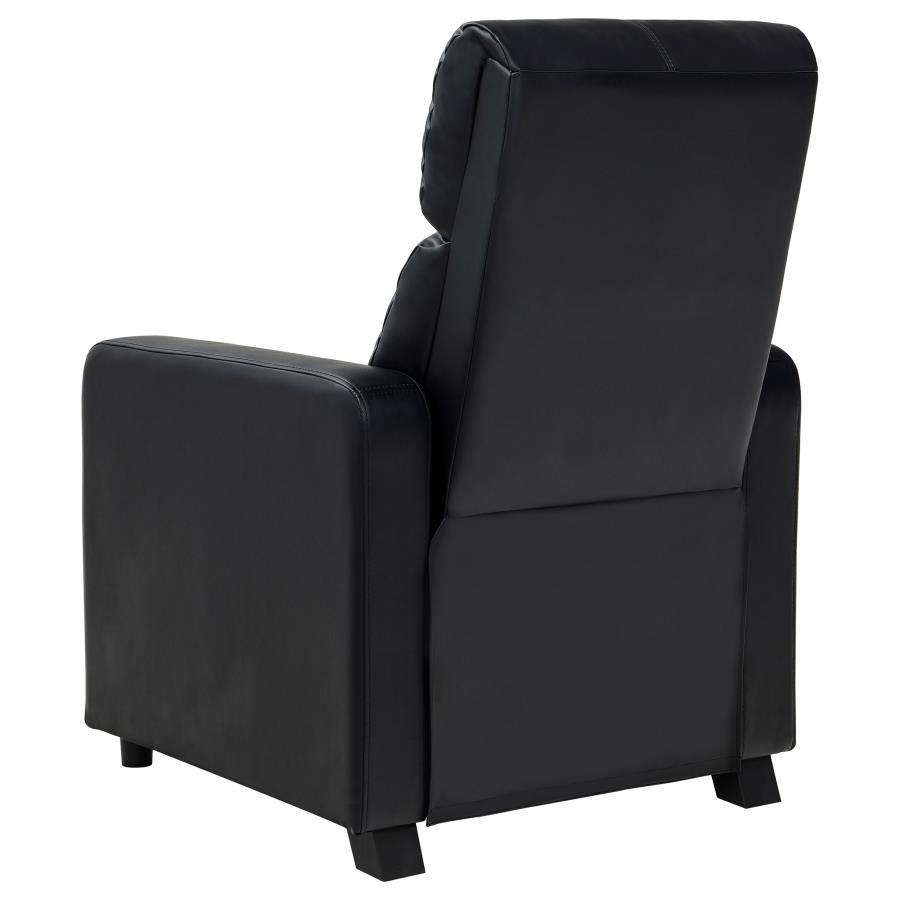 Toohey - 3 Piece Upholstered Tufted Recliner Living Room Set - Black 3 - Piece Living Room Set modern furniture Contempo Furniture
