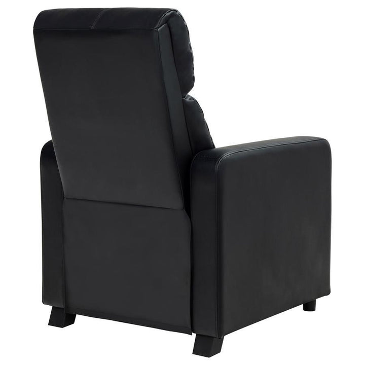 Toohey - Upholstered Home Theater Push Back Recliner - Black Reclining Chair modern furniture Contempo Furniture