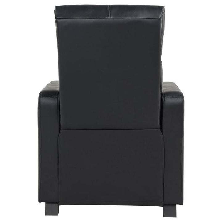 Toohey - Upholstered Home Theater Push Back Recliner - Black Reclining Chair modern furniture Contempo Furniture
