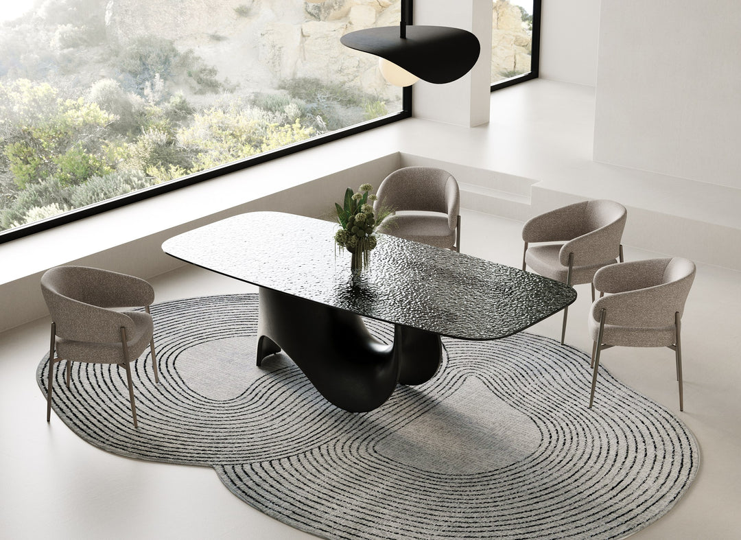 Thomas - Modern Grey Fabric  Pewter Dining Chair