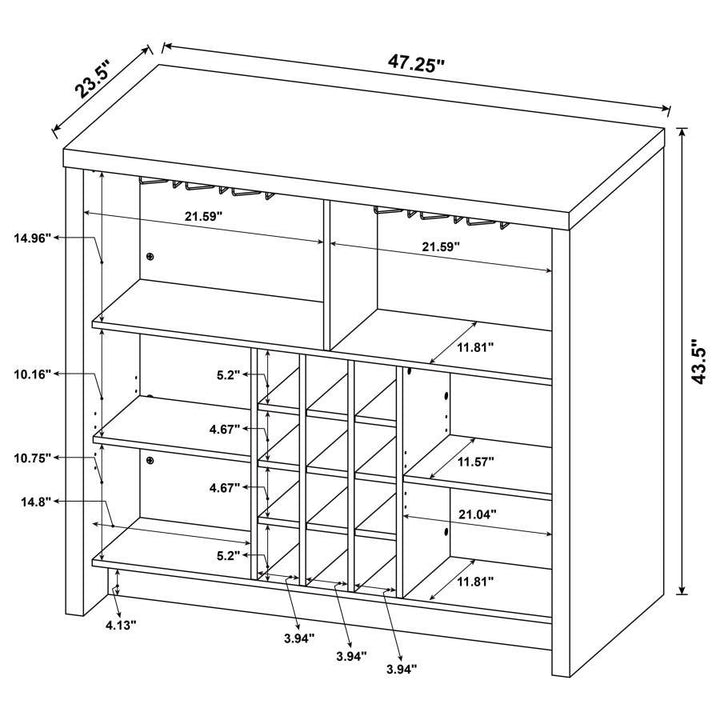 Topanga - Engineered Wood Freestanding Home Bar - Black Home Bars modern furniture Contempo Furniture