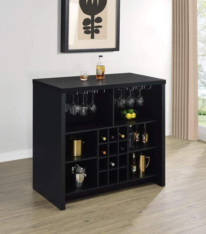 Topanga - Engineered Wood Freestanding Home Bar - Black Home Bars modern furniture Contempo Furniture