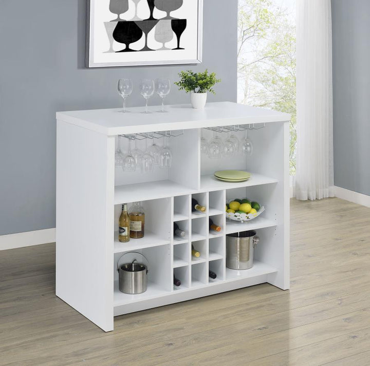 Topanga - Engineered Wood Freestanding Home Bar - White Home Bars modern furniture Contempo Furniture