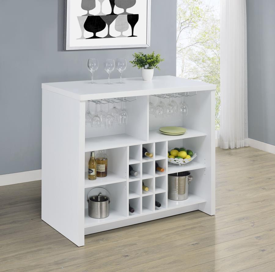 Topanga - Engineered Wood Freestanding Home Bar - White Home Bars modern furniture Contempo Furniture