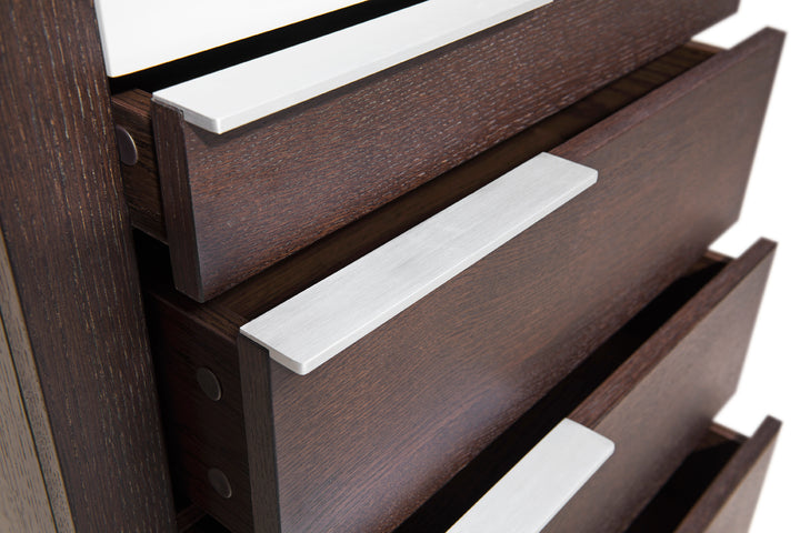 Torino Modern Brown Oak &amp; Grey Chest
