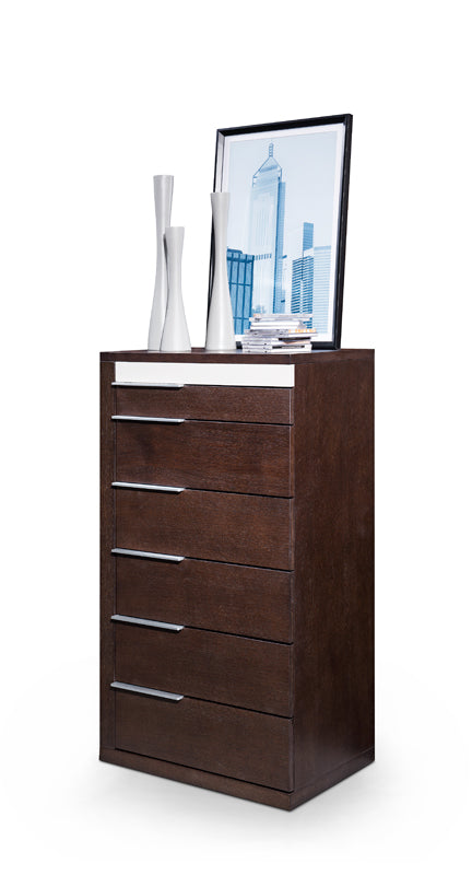 Torino Modern Brown Oak & Grey Chest