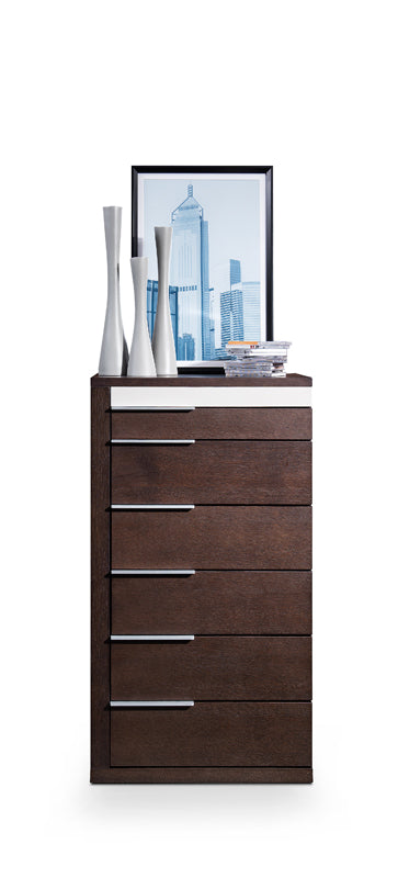 Torino Modern Brown Oak &amp; Grey Chest