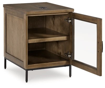 Torlanta Chairside End Table - Dark Brown End Table modern furniture Contempo Furniture
