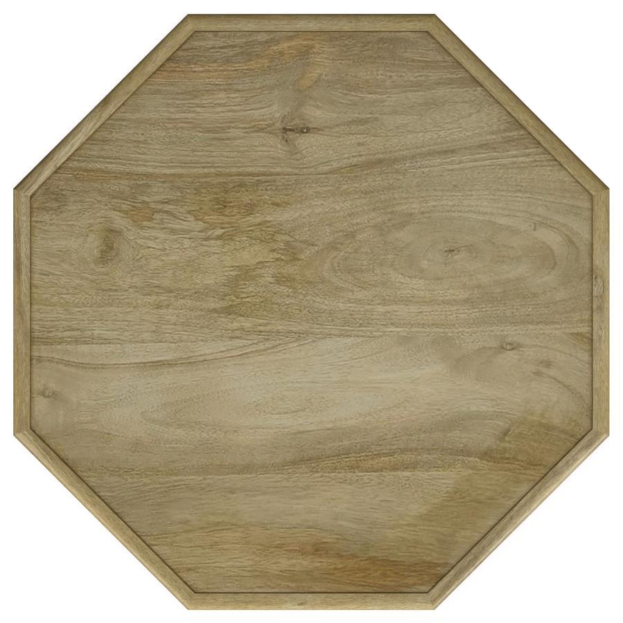 Torres - Octagonal Solid Mango Wood Side Table - Natural Brown Side Table modern furniture Contempo Furniture