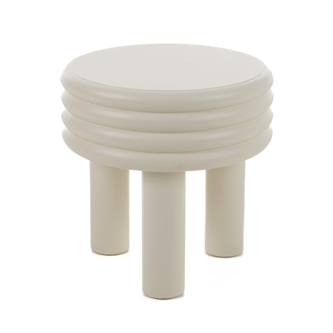 Townley  Contemporary White Round End Table