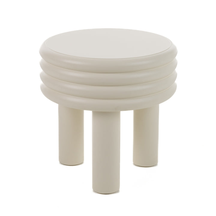 Townley - Contemporary White Round End Table